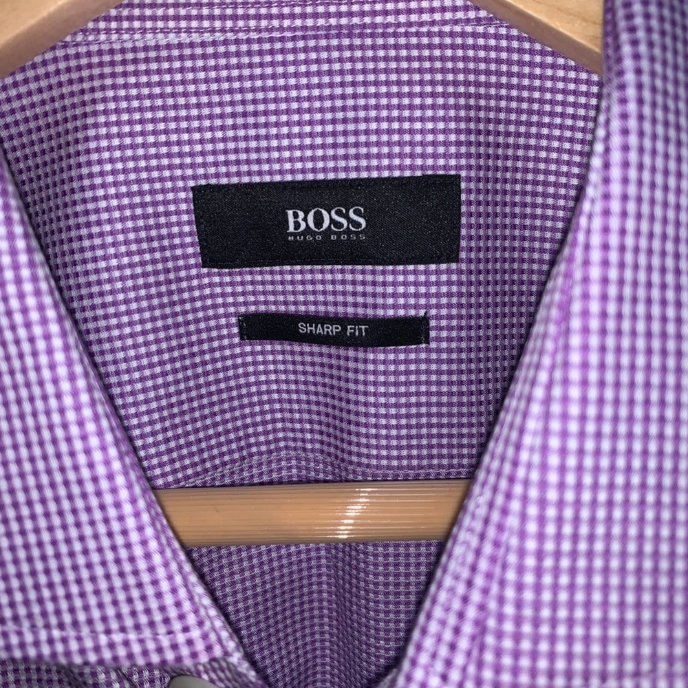 HUGO BOSS Men’s Dress Shirt | Large | Sharp Fit
